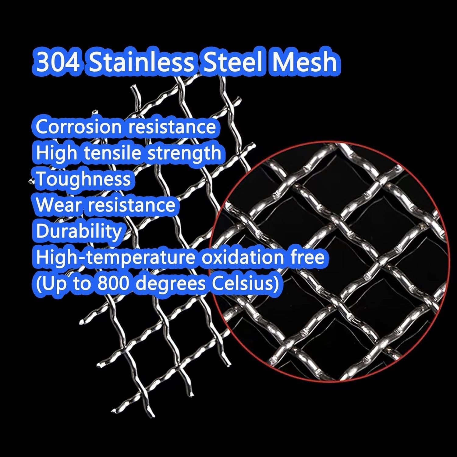 4 Pcs Stainless Steel Woven Wire Mesh 5 Mesh 11"X14",Hard and Heat Resisting Scr 3