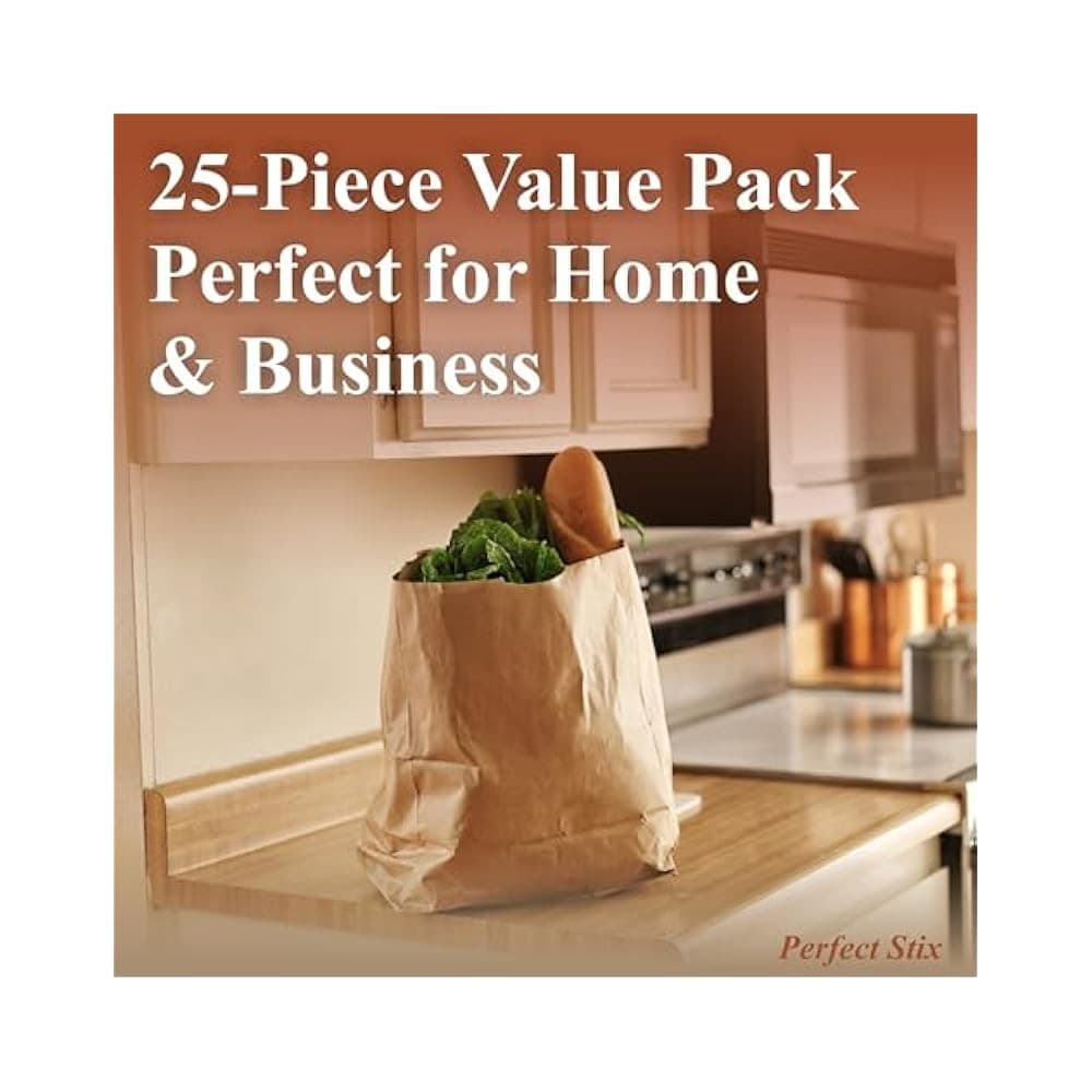 57lb Kraft Bags, 25ct, High Quality Grocery & Retail Bags, 12x7x17 Inch 4