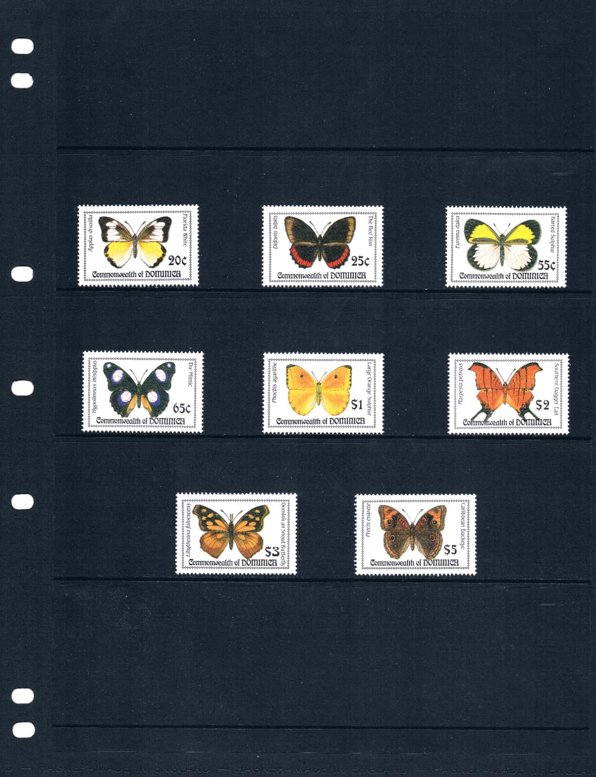 $10.35 Scott Value - 1994 DOMINICA Butterflies Caribbean Wildlife CV MNH NH UMM 2