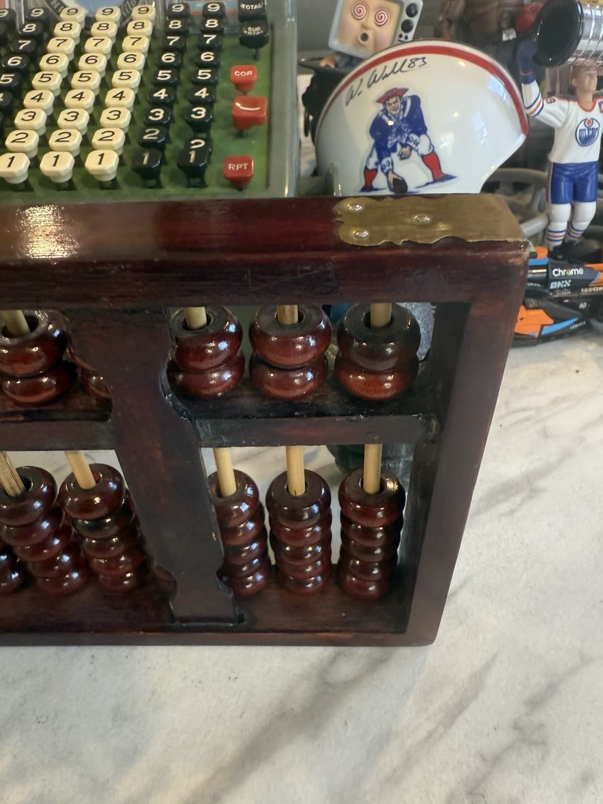 VTG 12” Abacus 13 Pole 91 Bead Brown Wood Handmade Chinese Counter🇨🇳💰 4