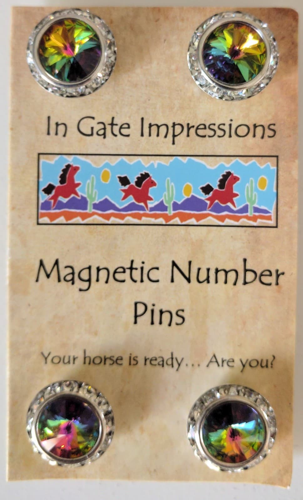 VITRIAL MEDIUM Magnetic number pins horse show number magnet  Rivoli Crystals