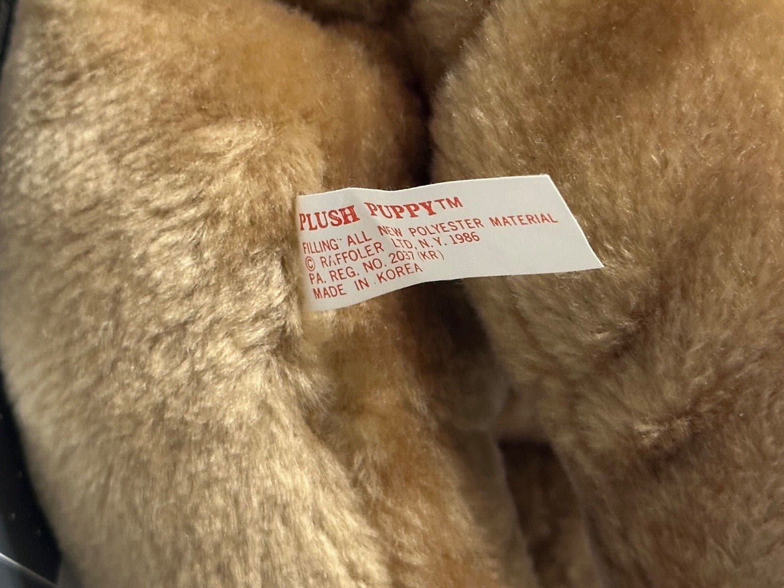 Vintage 1986 Raffoler Plush Puppy Dog Wrinkles Plush Stuffed Animal 6