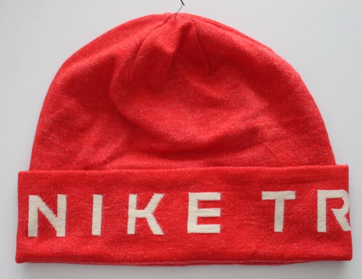 Nike Dri-Fit Trail Knit Beanie Hat Adult Picante Red/Pearl White 6