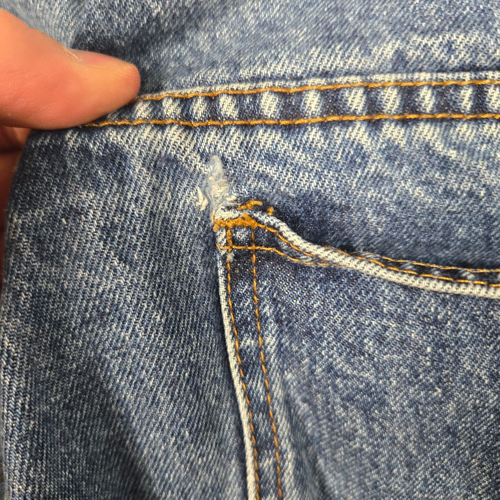 VTG U.S Polo Assn. Baggy Jean Shorts Mens 36 Blue Carpenter Jorts distressed Y2K 3