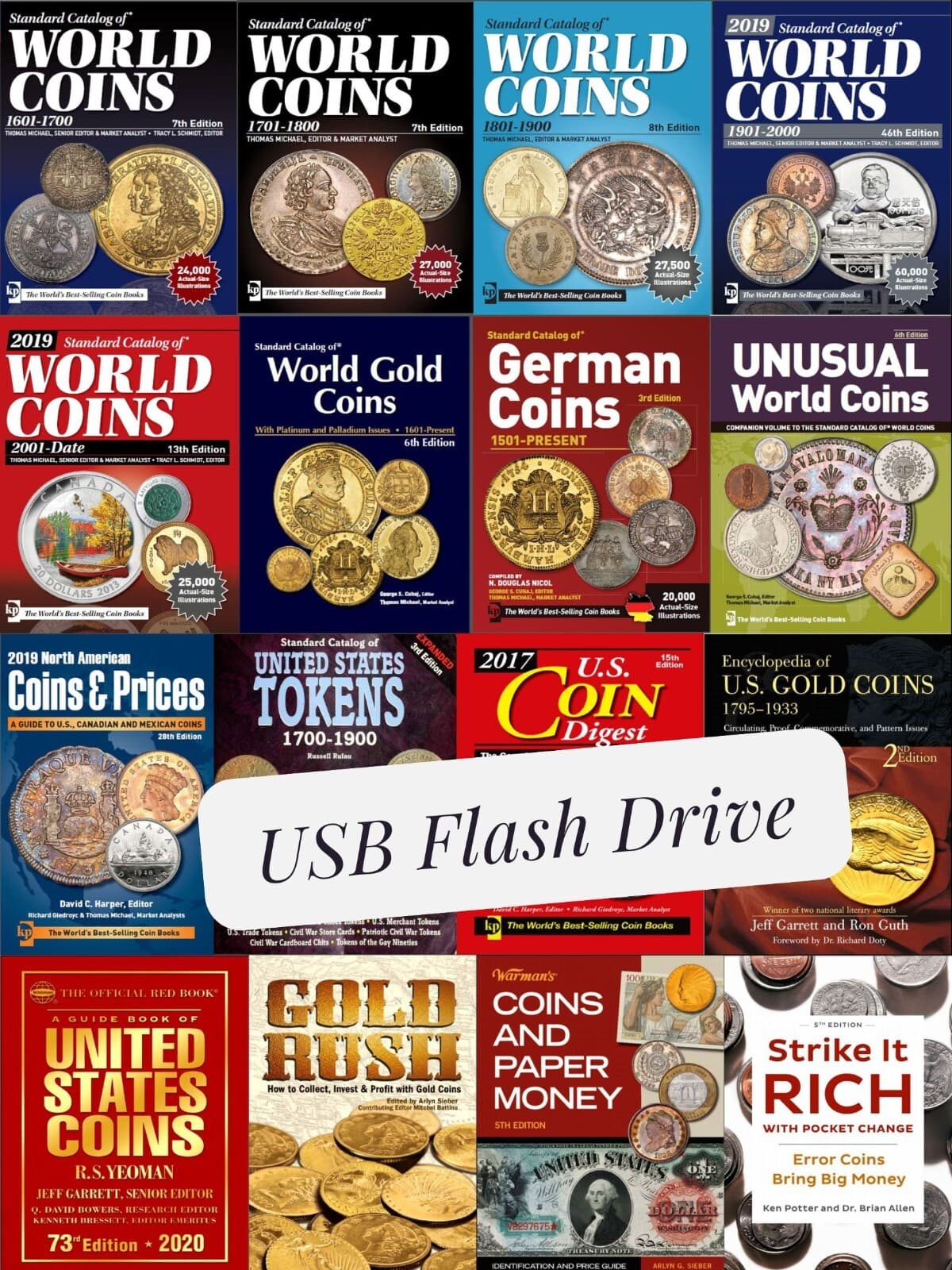 Coins Catalog Collection: 16 E-Books on 4GB USB Flash Drive