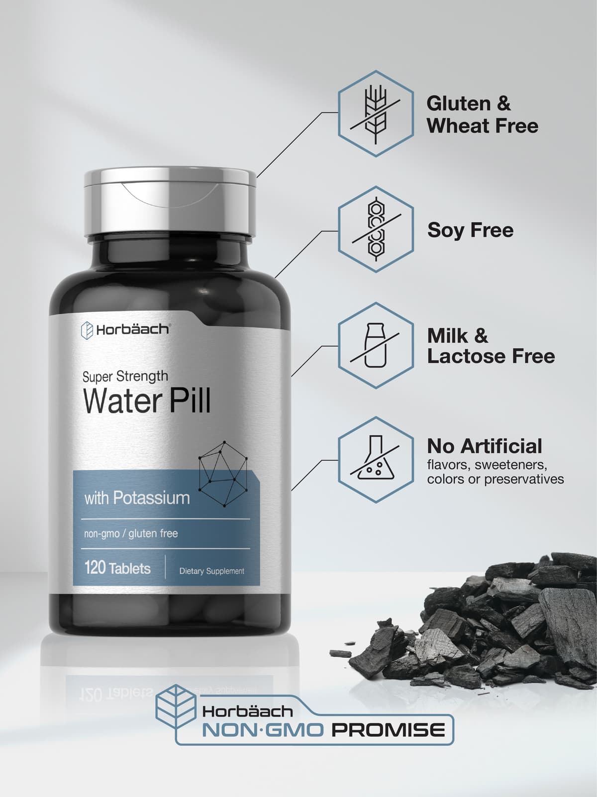 Water Pills | Super Strength | 120 Tablets | Vegetarian | Non-GMO | by Horbaach 4