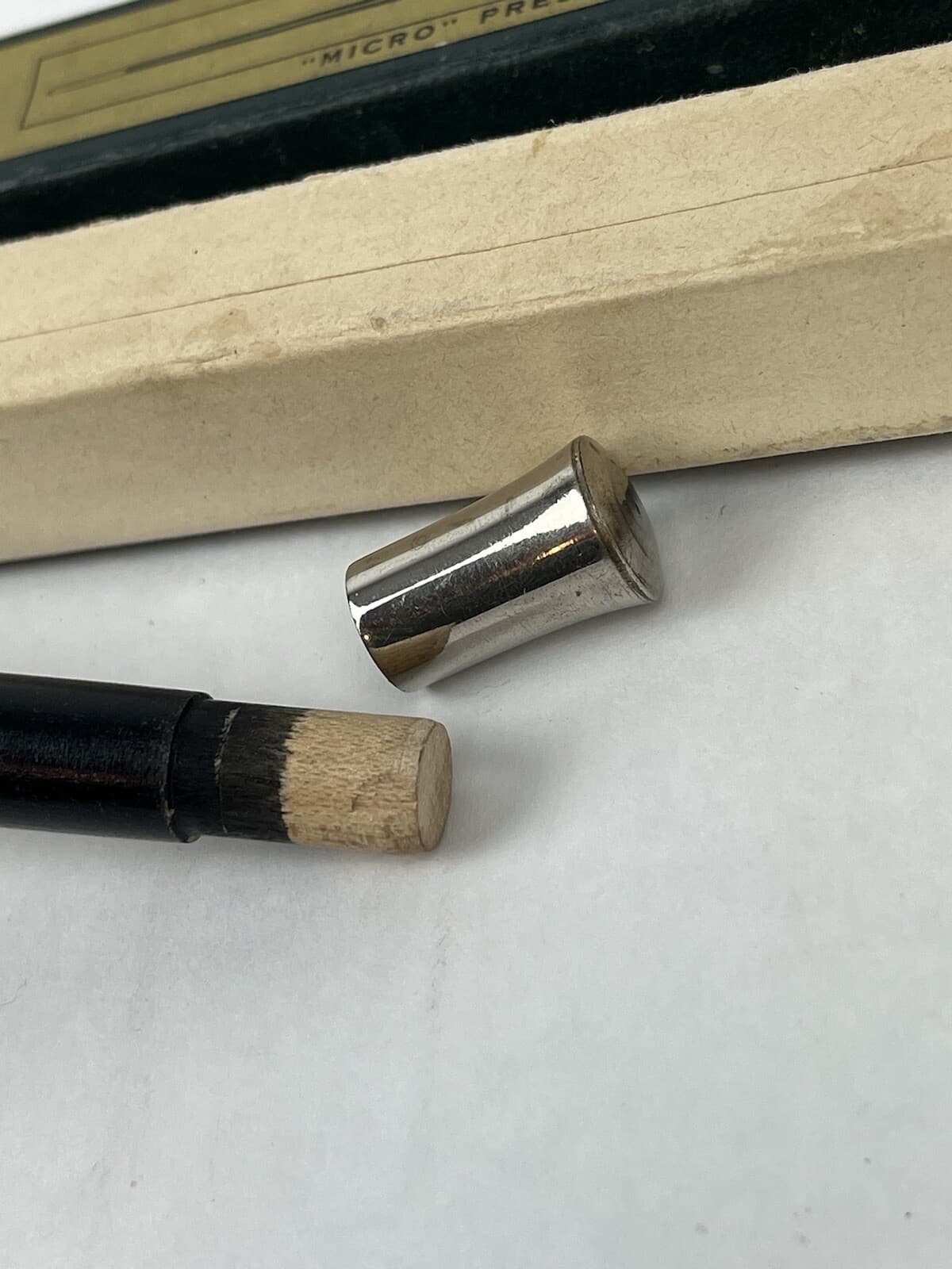 Vtg Micro Conductors Presentation Baton No. 400 Imitation Ebony Nickel Plated 6