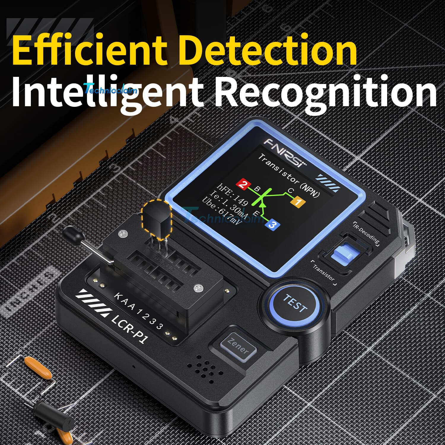 FNIRSI LCR-P1 Transistor Tester Diode Triode MOSFET NPN PNP SMD LCR ESR Meter US 5