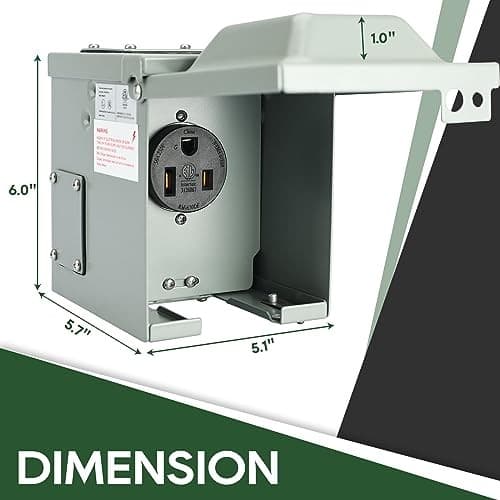  50 Amp 250 Volt 6-50R EV/Welding Power Outlet Box, Enclosed Lockable 50 AMP 5