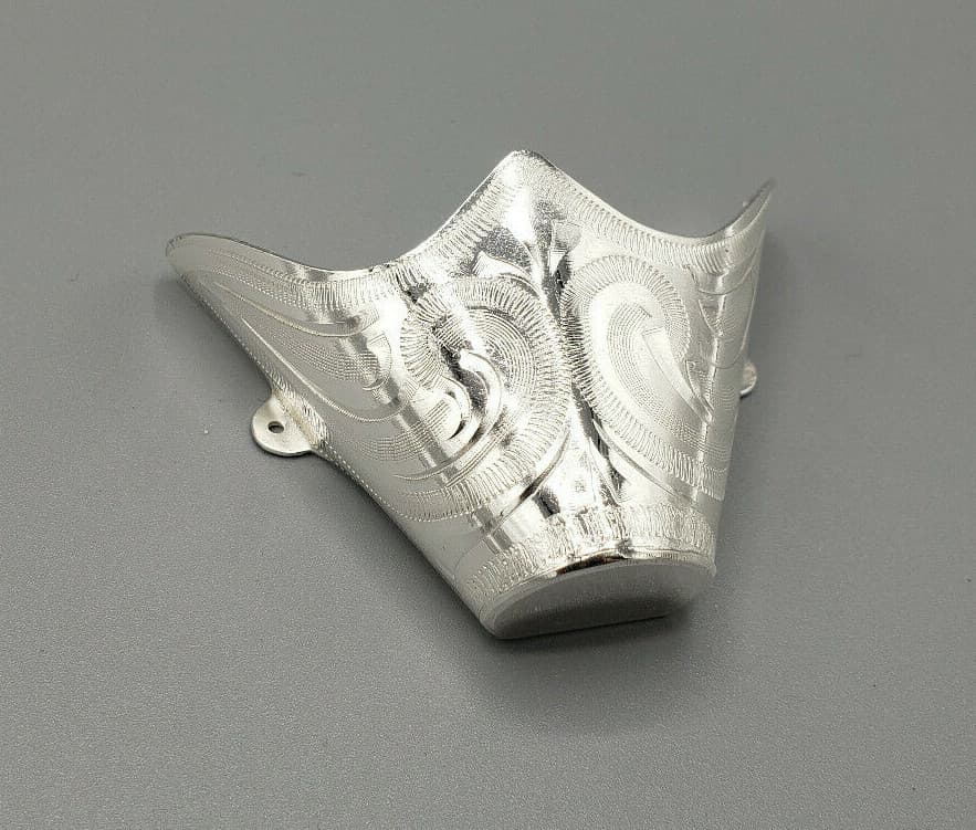 WESTERN COWBOY BOOT TIPS Pair - Silver Engraved Flat Tips 4
