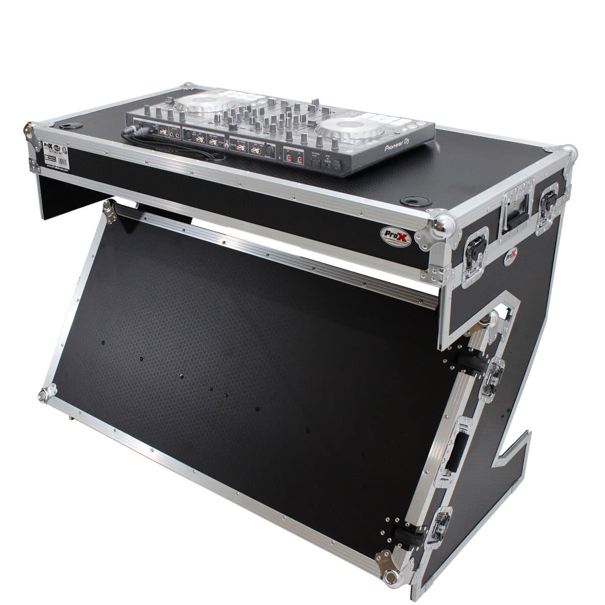 ProX XS-ZTABLE Z-Style DJ Table Portable Flight Case with Handles and Wheels 6
