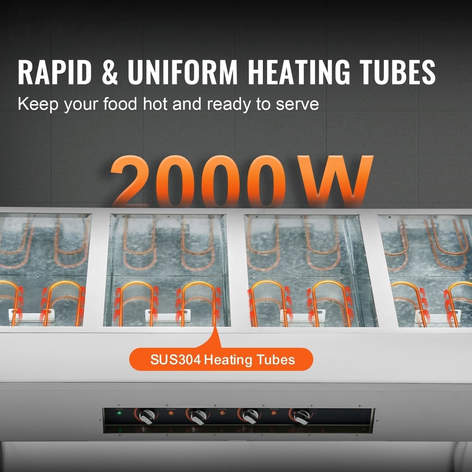 Electric Steam Table 4 Wells Commercial Food Buffet Warmer 4x20.6Qt 2000W 2