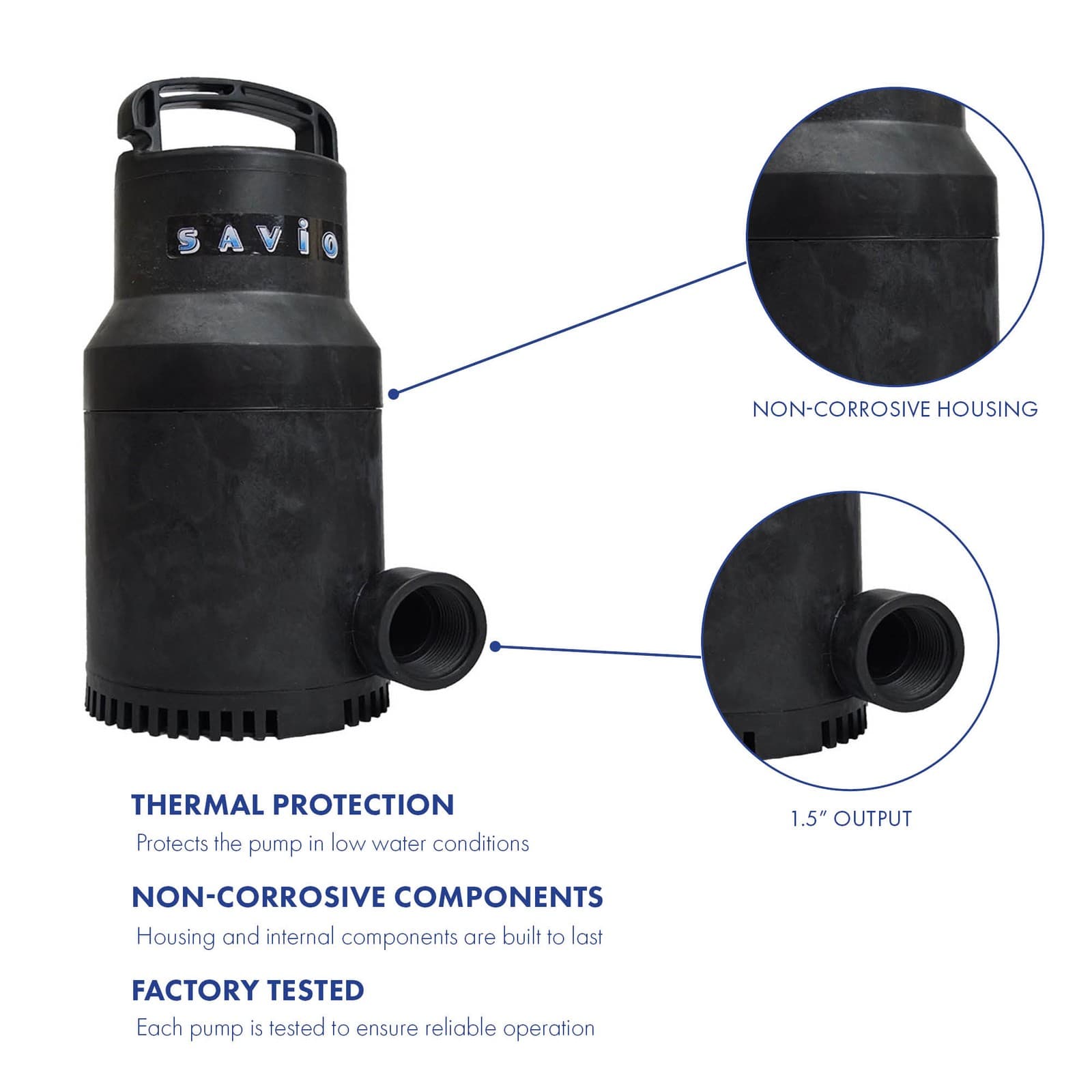 Savio Engineering WMC1740 - Water Master Clear 1,740 GPH Submersible Pump 4
