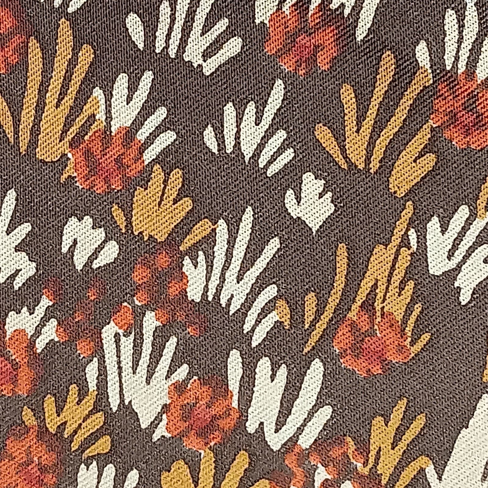 VTG Mr Emperor Square Scarf Brown Rust Tan Floral Botanical Abstract Italy 26x26 5