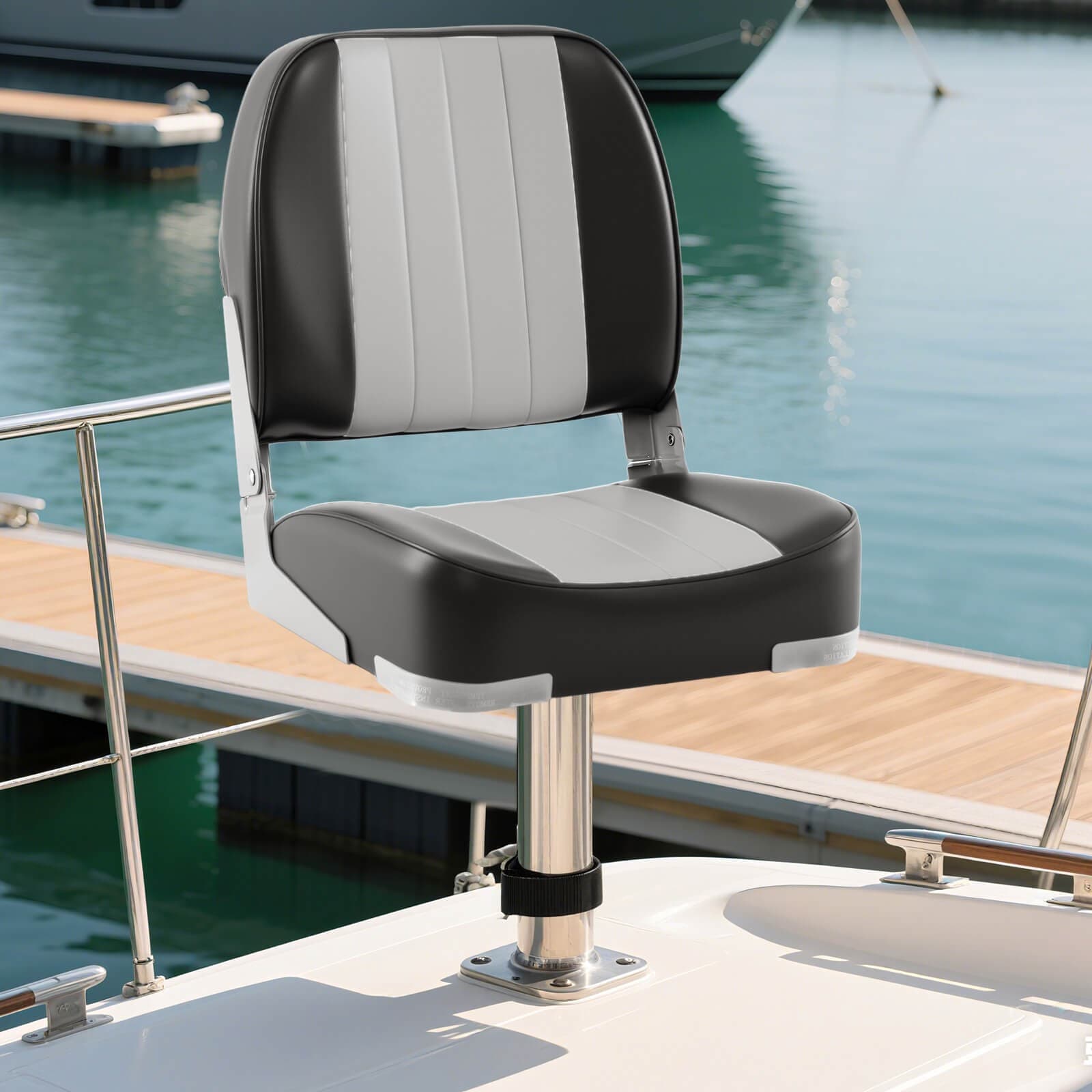 2-Pack Folding Boat Seats w/ Thick Sponge Padding Fixing Bolts Hinges 5