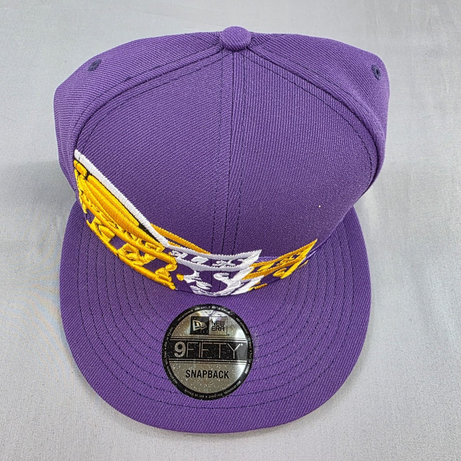 New Era Los Angeles Lakers Snapback Hat NBA Basketball Purple 9Fifty Team Shadow 3