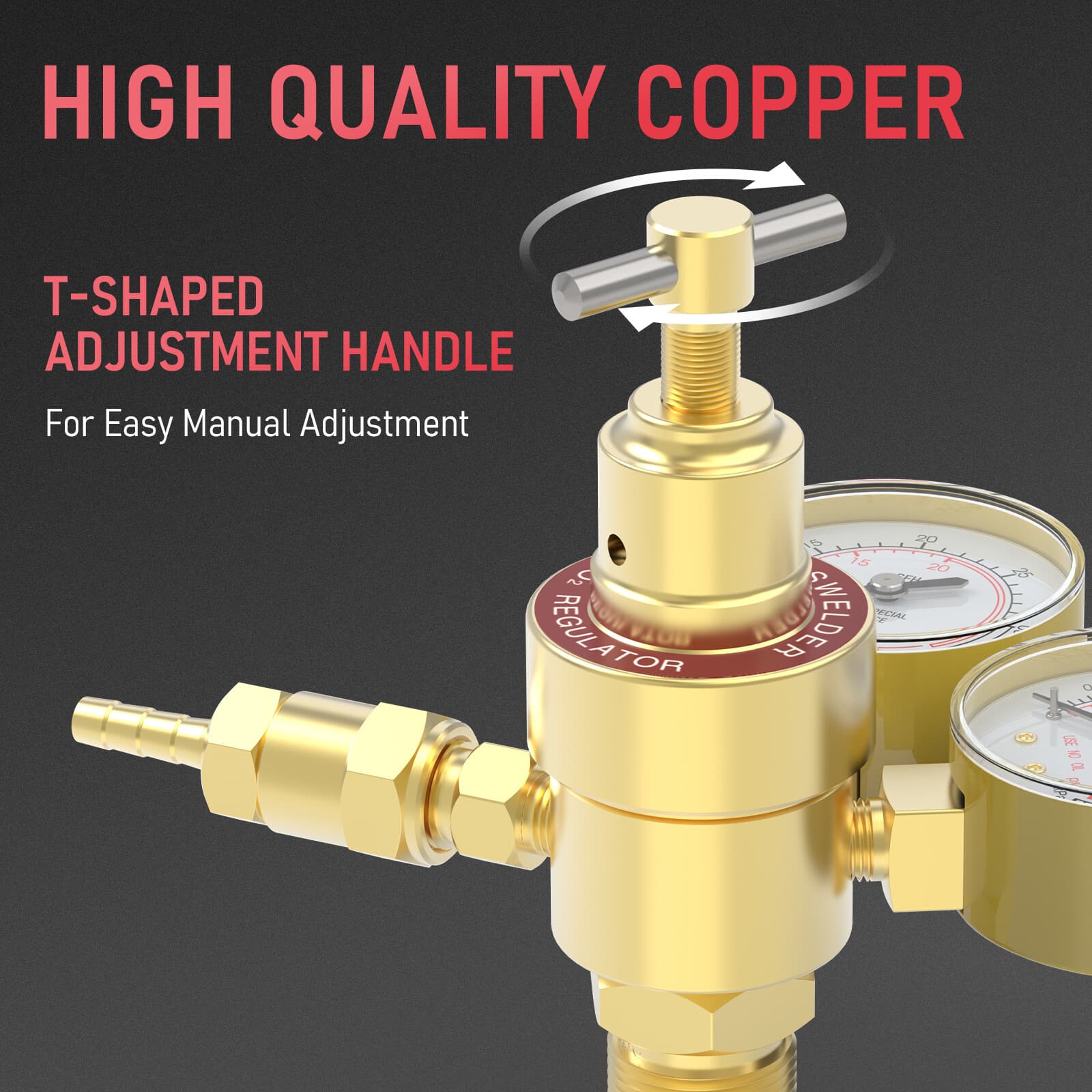 Argon CO2 Regulators with Hose Gauges Gas Welding Regulator for MIG and TIG 4