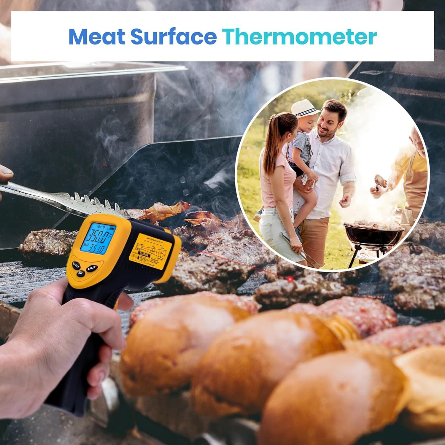 Infrared Laser Thermometer Gun No-Contact Digital Temperature Measurement Tester 2