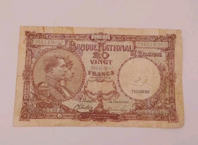 Belgium 1943-1944 Banque Nationale De Belgique Francs Banknote Lot 3