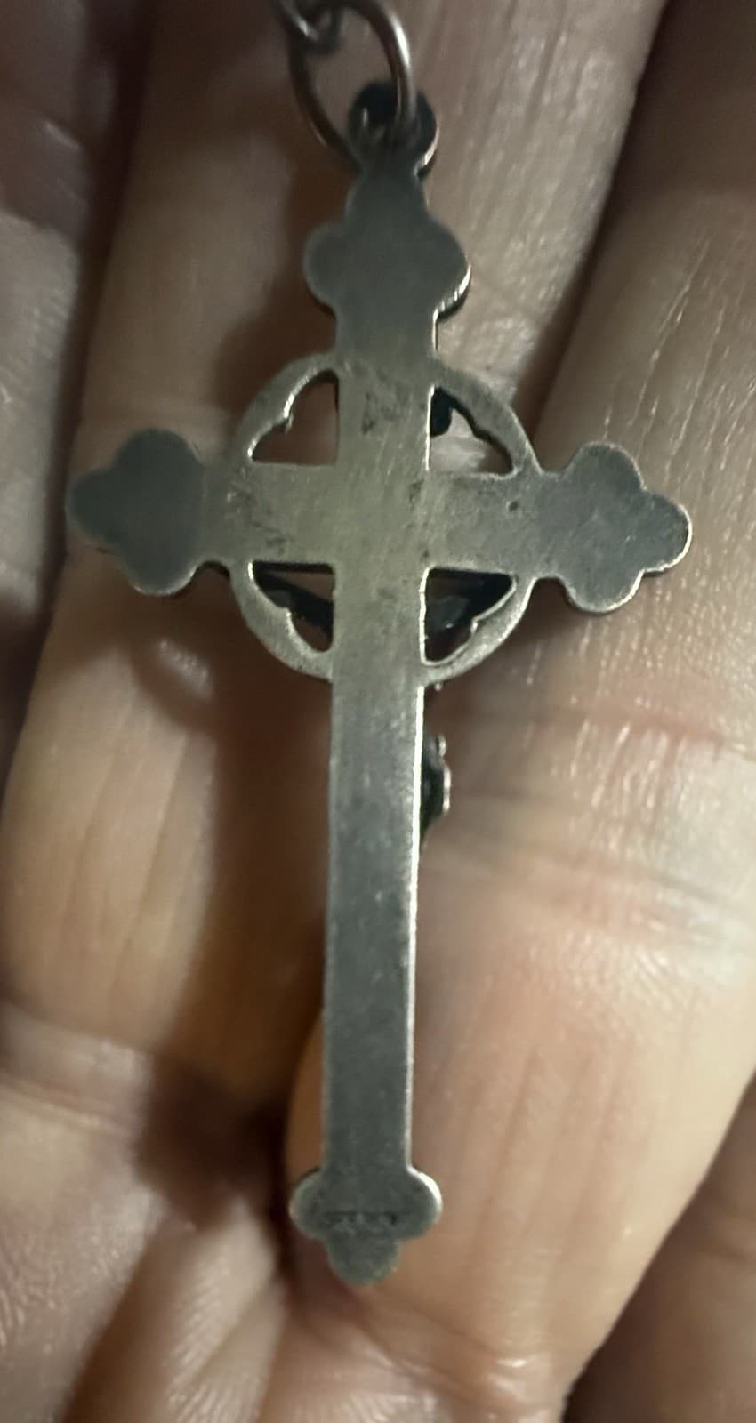 sterling crucifix Rosary wire chain and crystals 5