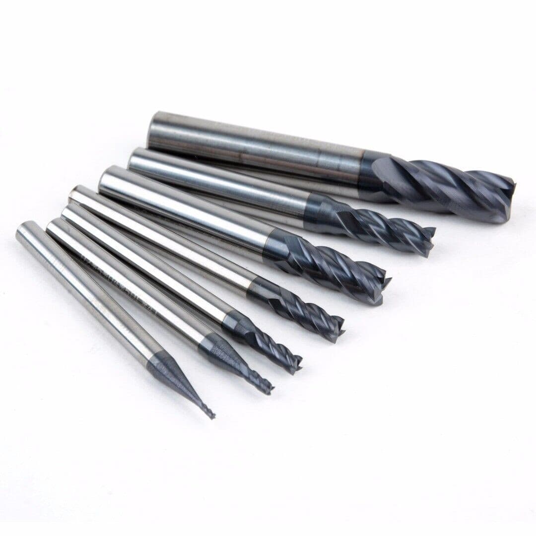 7Pcs 4 Flutes Tungsten Carbide End Mill Set CNC Milling Cutter Tool 1-8mm HRC50 4
