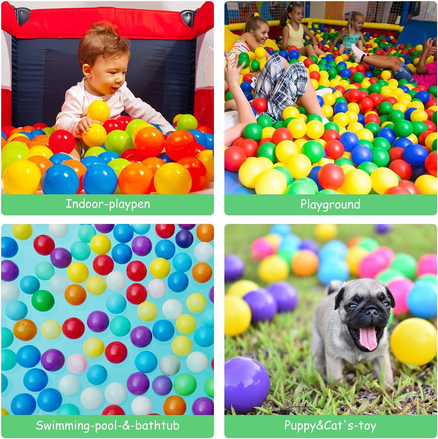 Ball Pit Balls Phthalate Free BPA Free Crush Proof Plastic - 7 Bright Colors  6