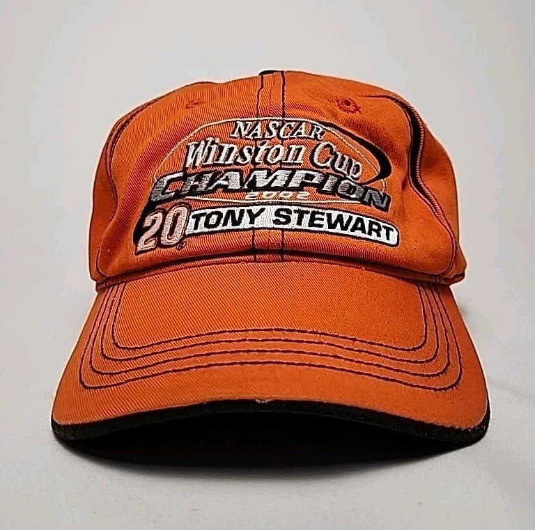 VTG Tony Stewart #20 Nascar Hat Winston Cup Champion 2002 Orange strapBack Cap