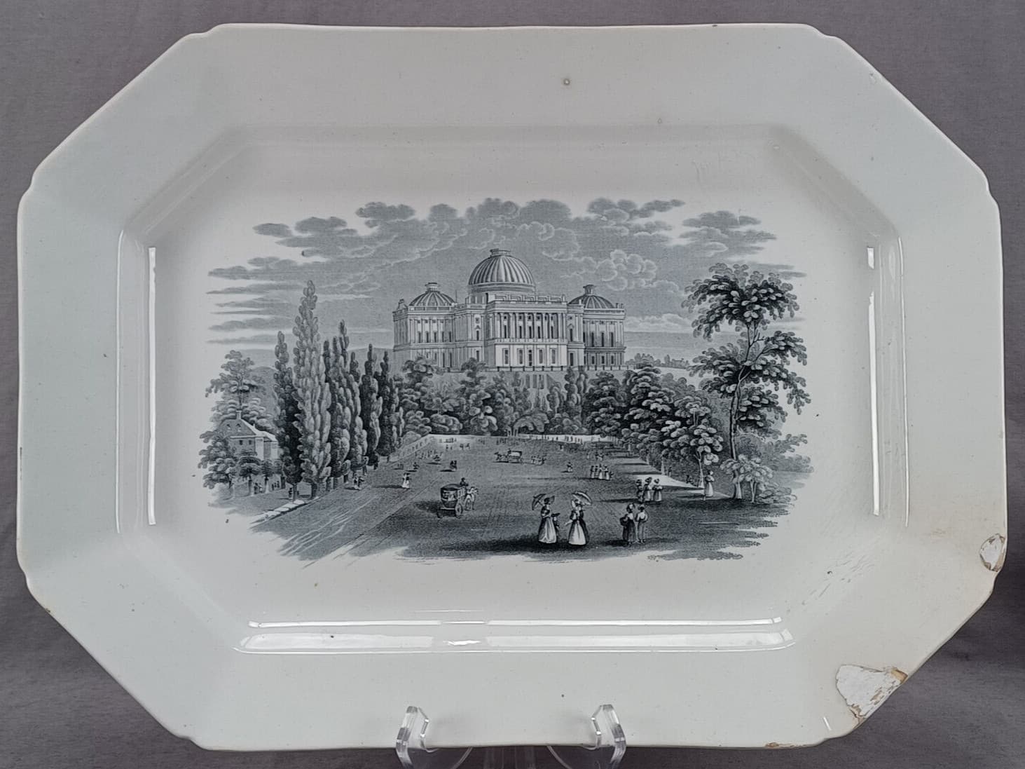 William Ridgway View of the Capitol at Washington 19 Inch Platter AS IS