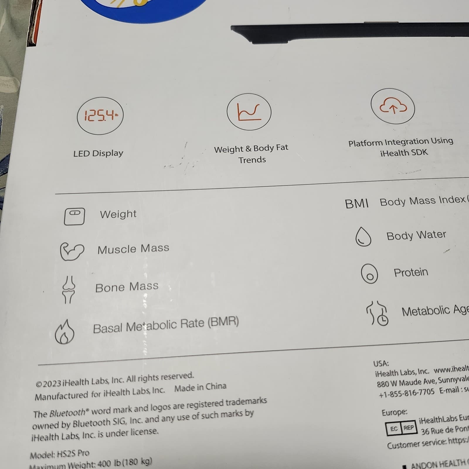 iHealth Nexus Pro Body Composition Scale Bluetooth LE Heart Rate Measurement NEW 6
