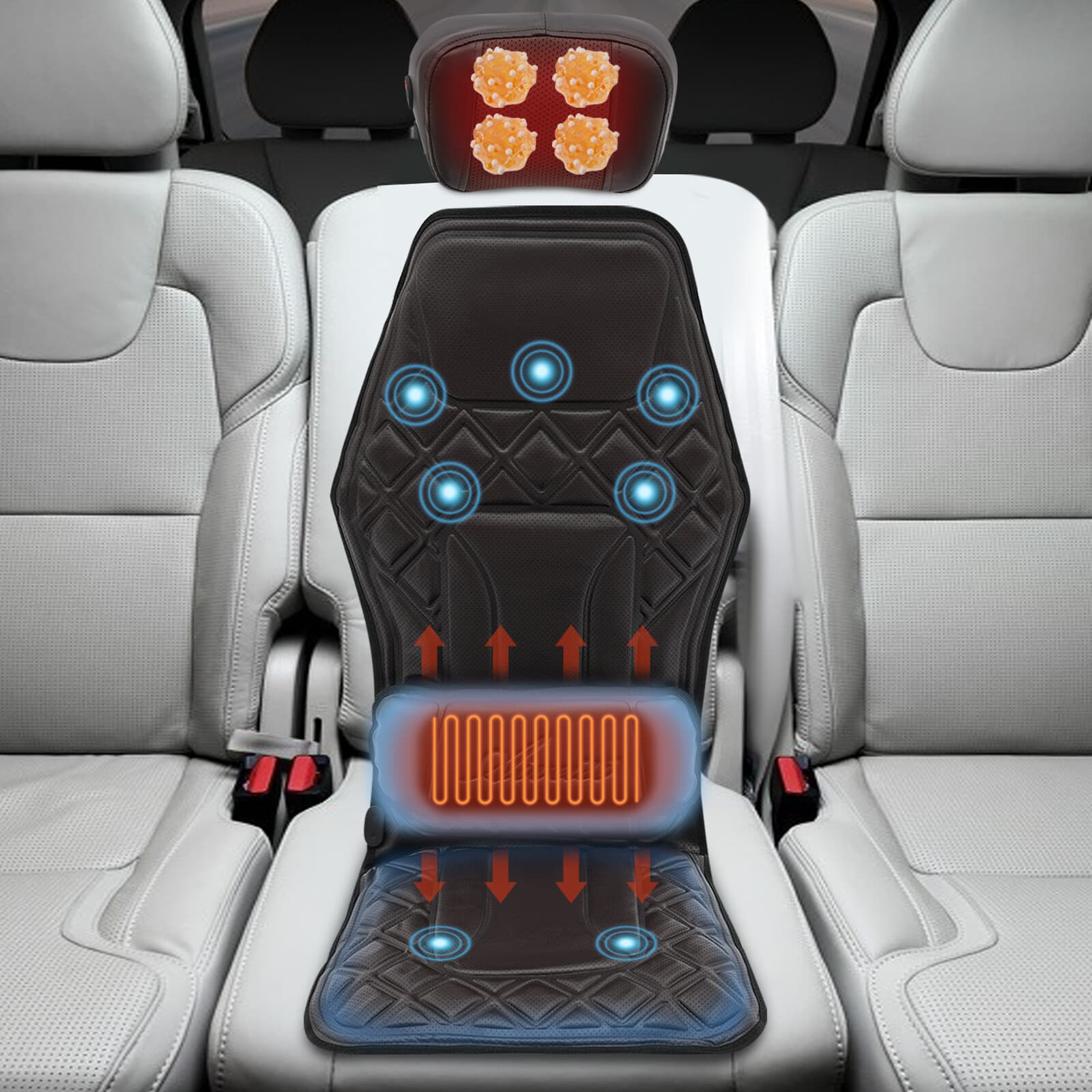 9 Gears Heat Seat Cover Cushion 120*50cm Car Truck Massage Pad Massage Chair Pad 2