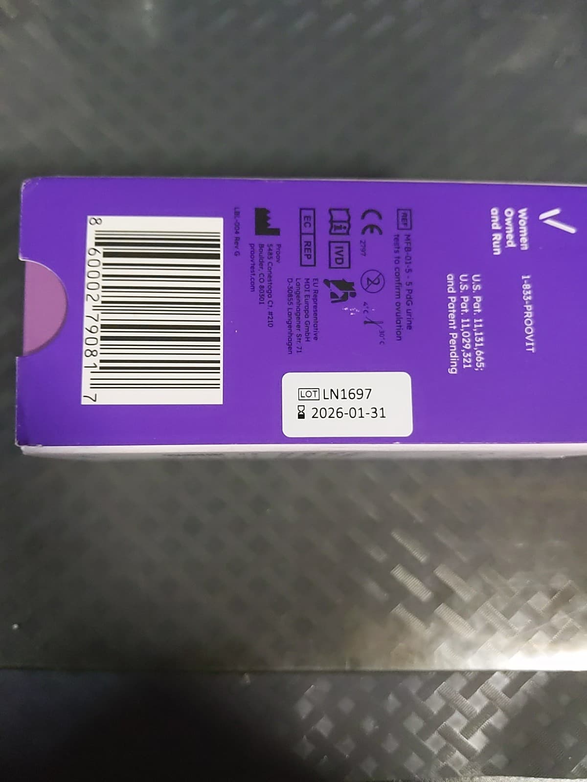 Proov Confirm Check For Successful Ovulation 5 PdG Tests 1 Cycle EXP 01/26 #103 2