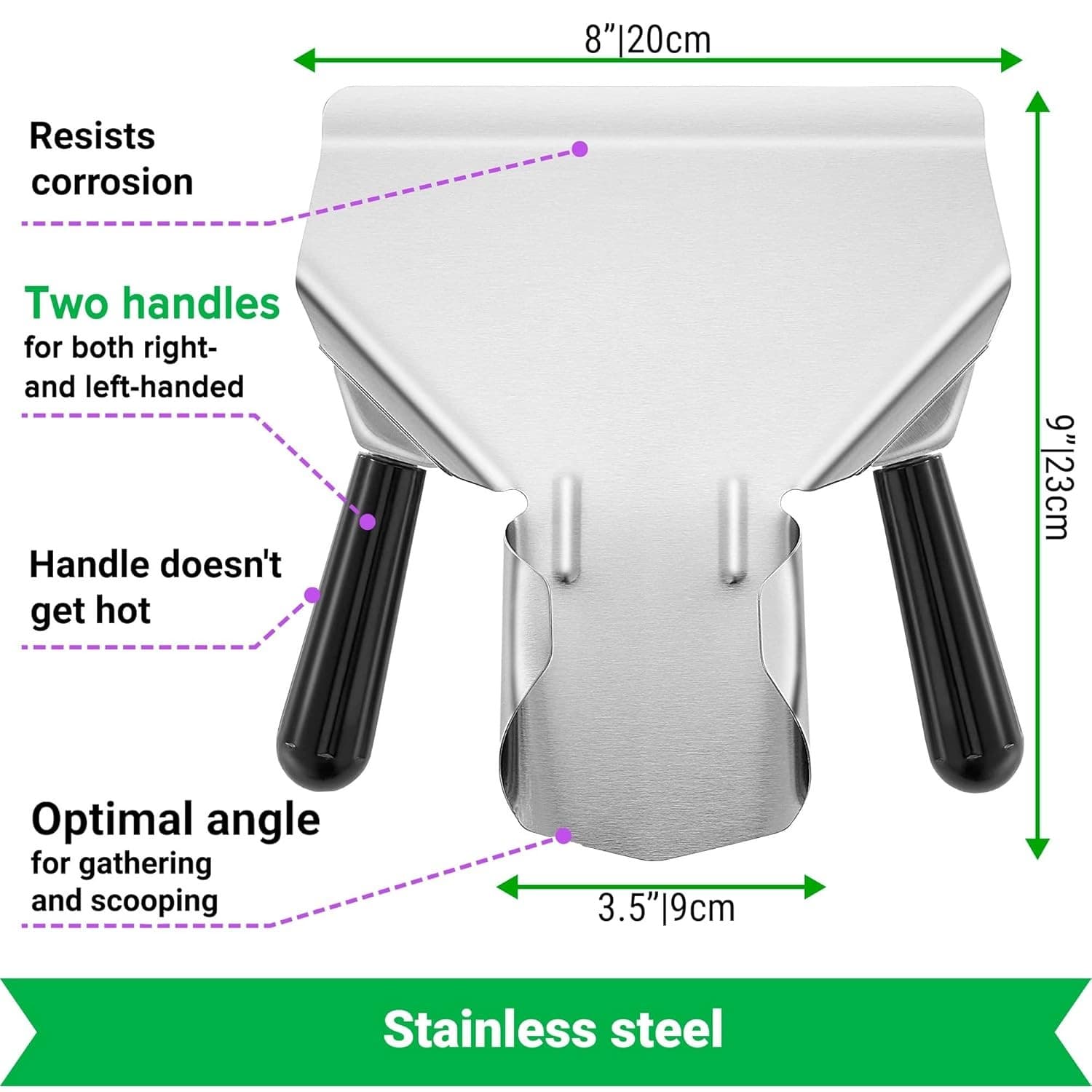 CUSINIUM Double Handle Popcorn Scoop and Dredge Bundle - Metal Popcorn...  3