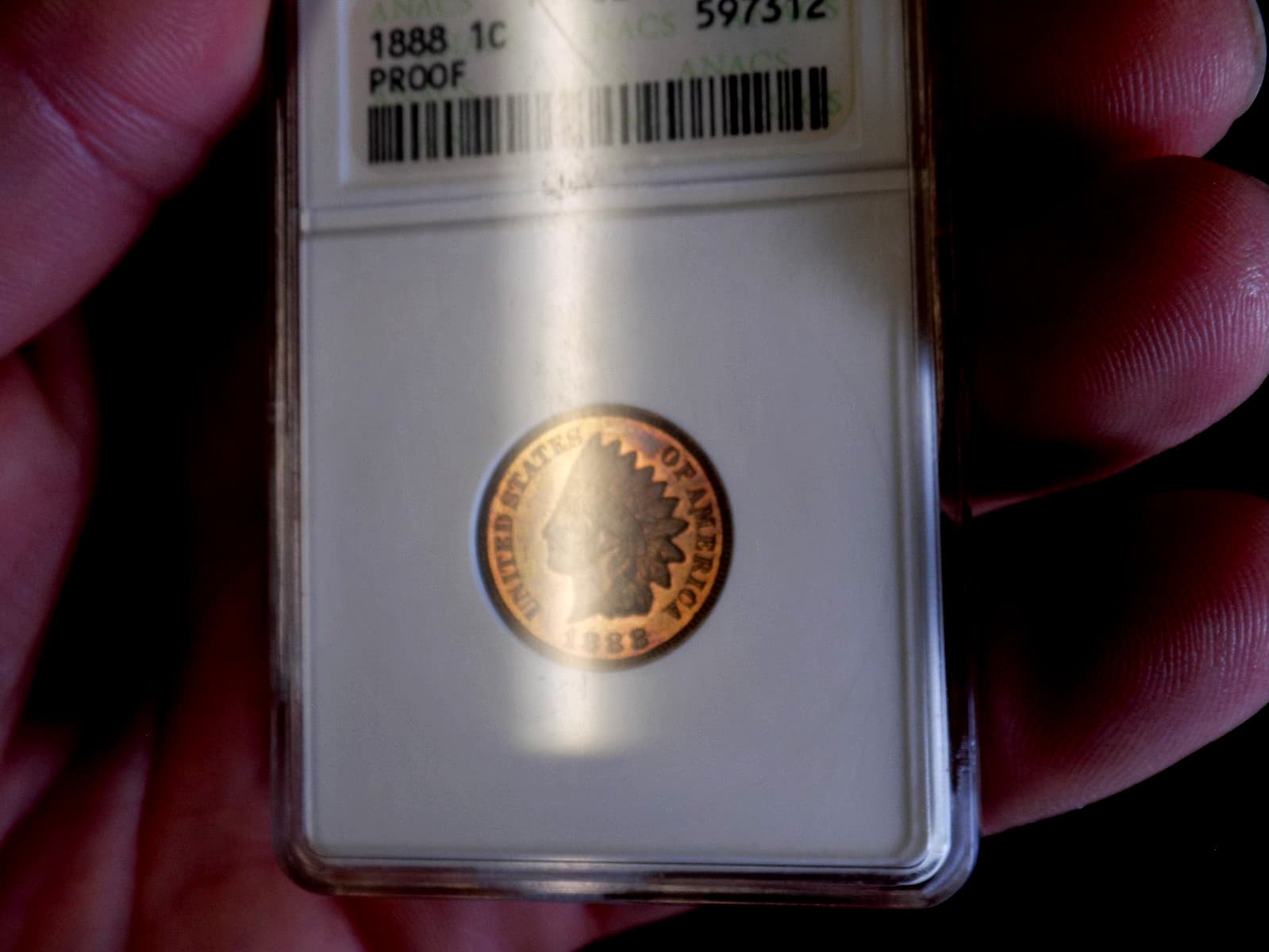 INDIAN CENT 1888 OLD ANACS PR 62++++ RB STUNNING PROOF BETTER DATE !! 2