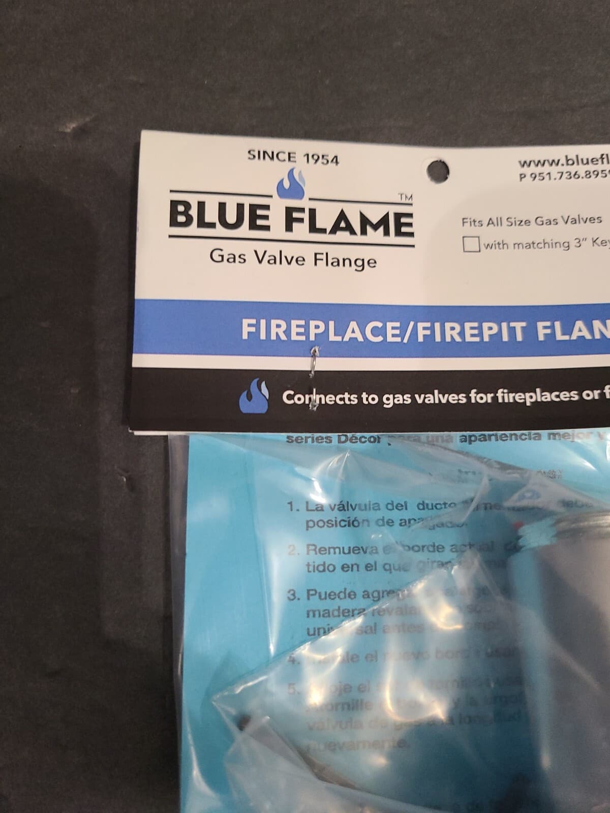 Blue Flame UF.SCH.06 Universal Gas Valve Flange Fireplace/FirePit Flange New 2