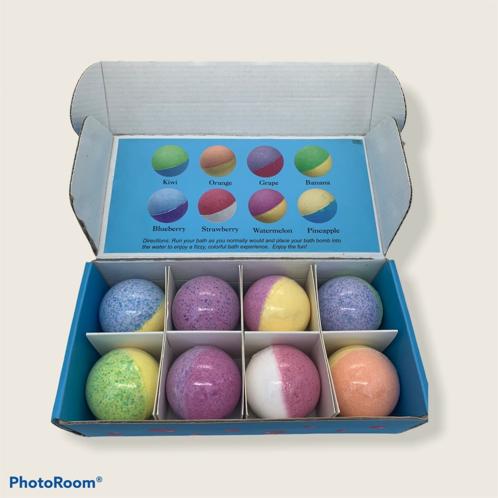 Bath Bombs - Large 8 piece 4.5oz each with unicorn or mermaid surprise inside 4