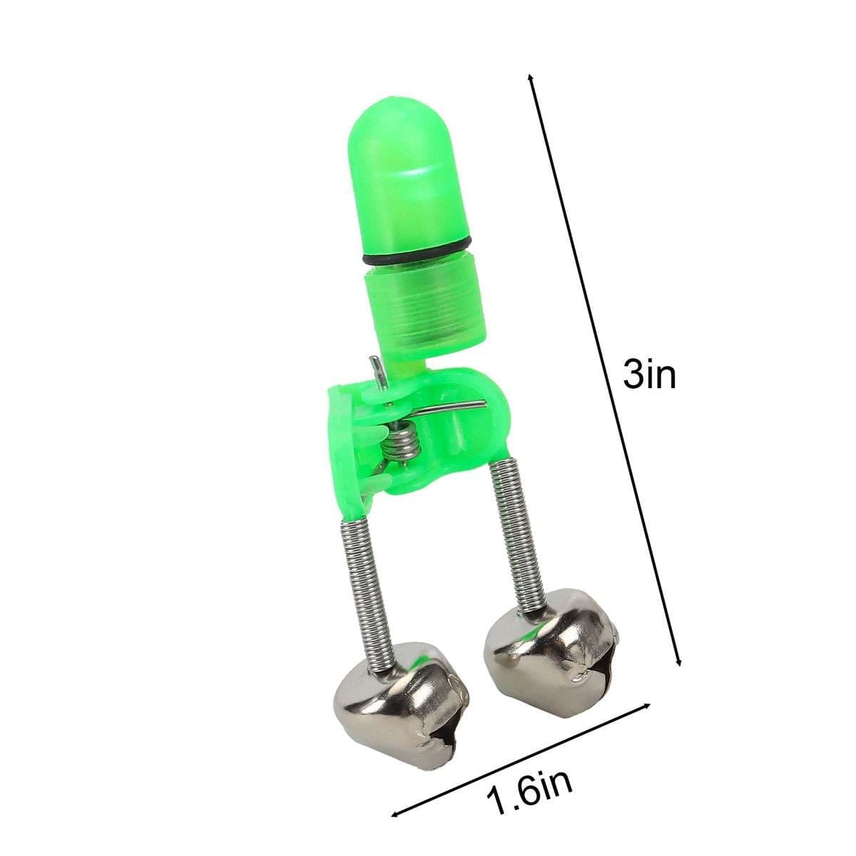 20 PCS LED Night Fishing Bite Bait Alarm 2 Bells Light Rod Tip Clip Alert Ring 6