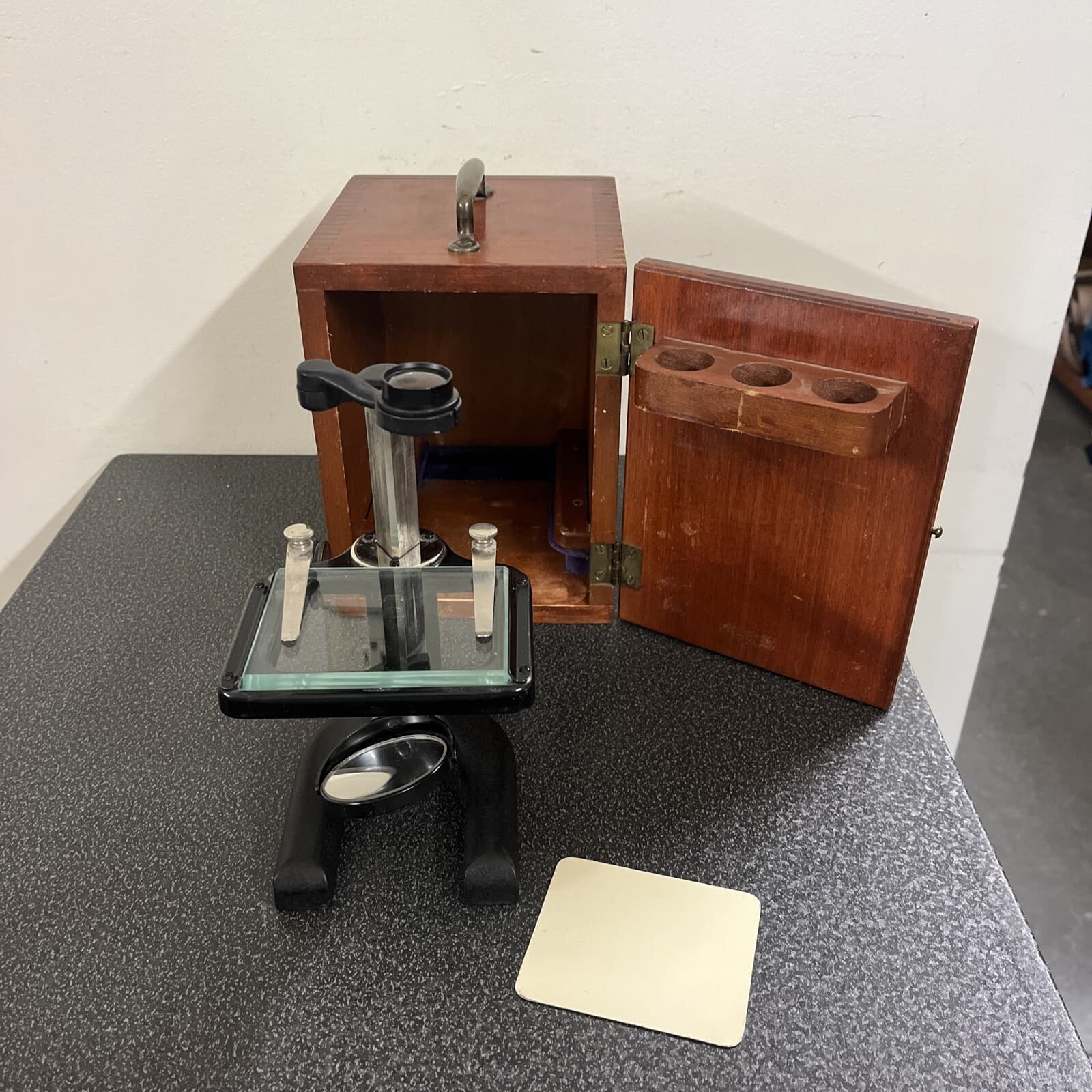 Antique Spencer Buffalo Cast Iron Dissection Microscope with Case