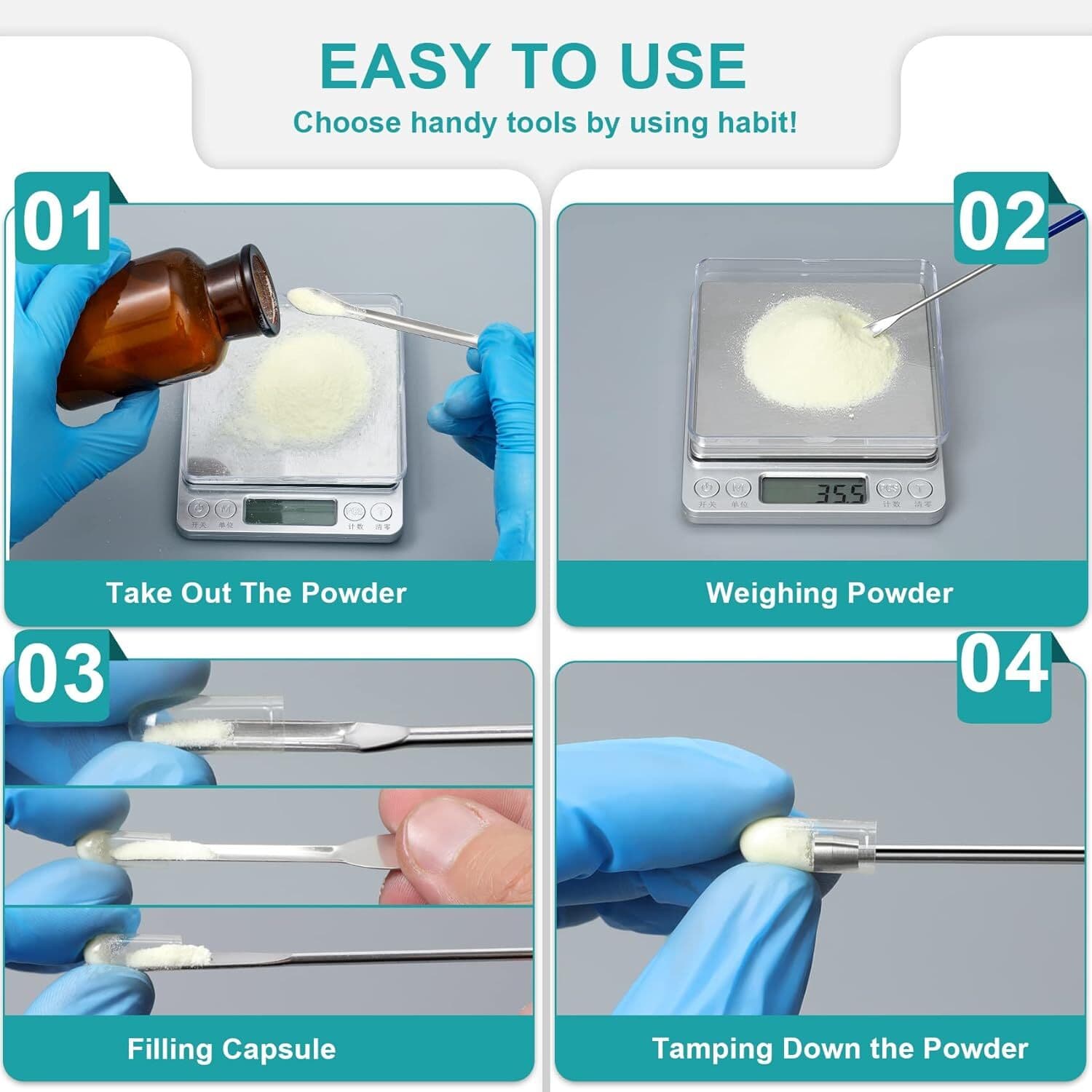 2 or 8 Pcs Home & Lab Supplies Micro Tiny Spoon Spatula, Lab Scoop Filling Tray 6