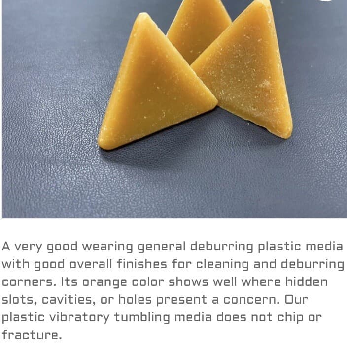 20 Pounds 1-1/4 Tetrahedron Pyramid Plastic Tumbling Vibratory Deburring Media 4