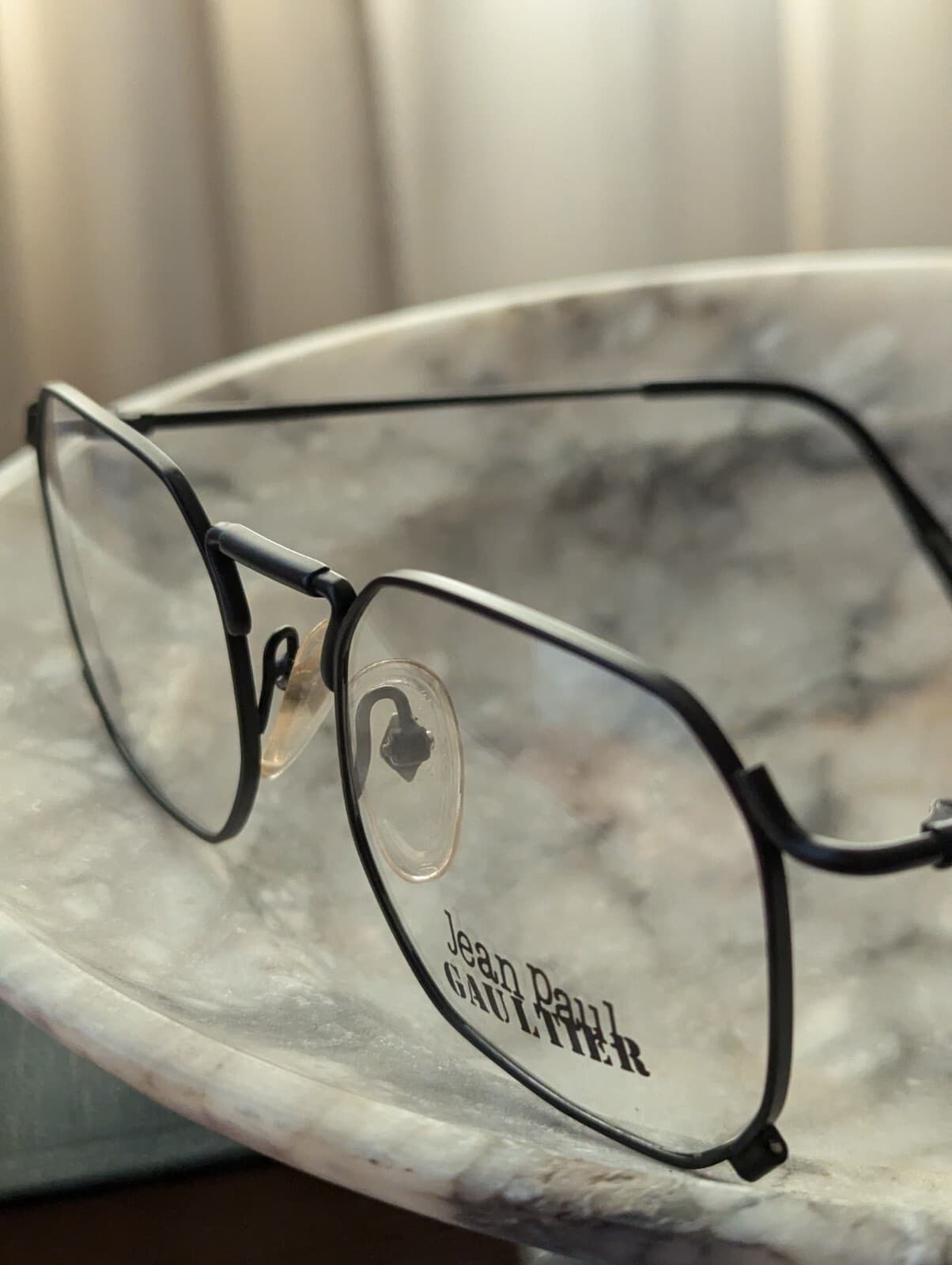 Vintage Jean Paul Gaultier Square Eyeglasses Geometric Sculptural Logo Graphic 3