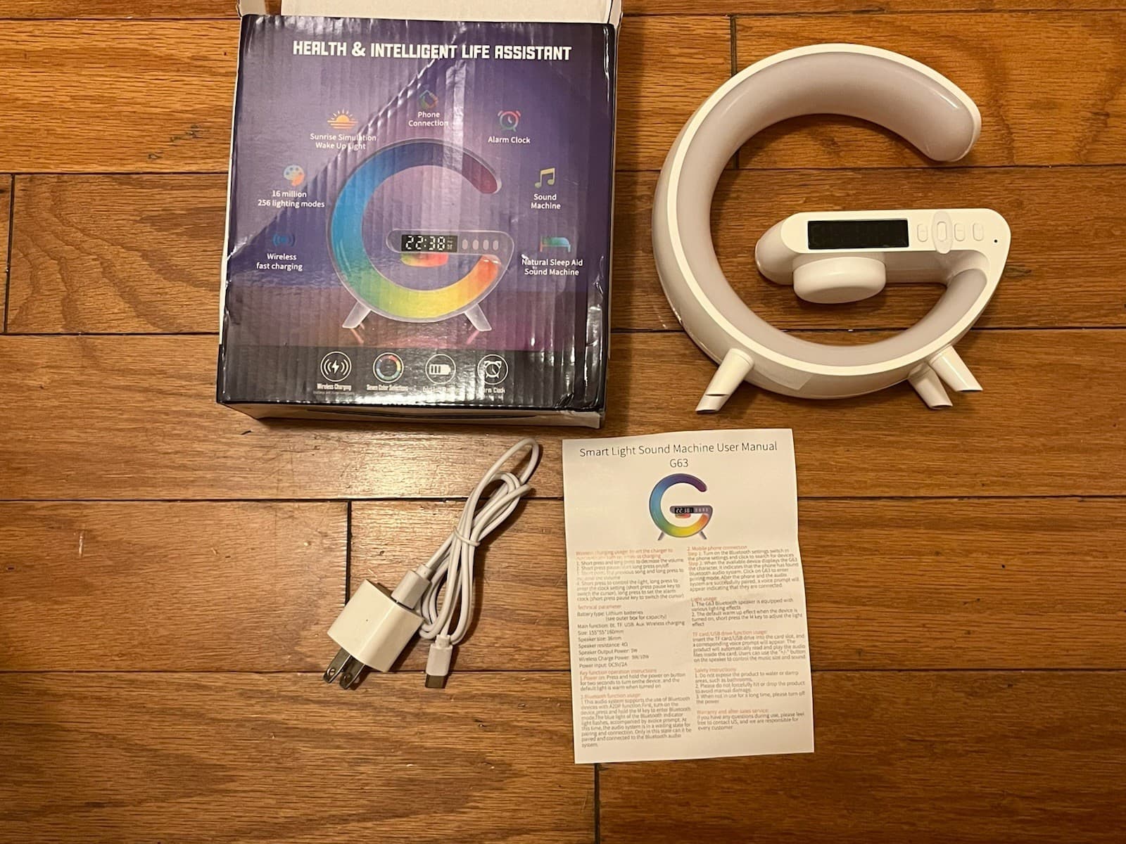 Smart Light Sound Machine Portable Speaker with fast wireless charging 5