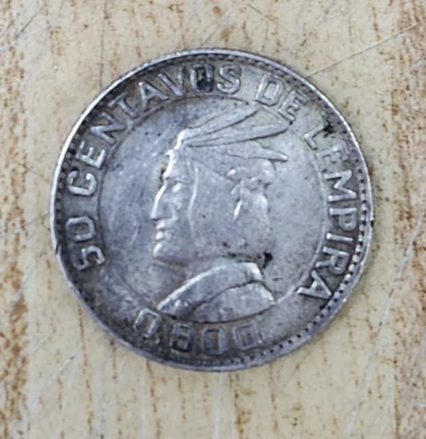 HONDURAS :1931 50 Centavos de Lempira 90% Silver Coin KM#74 - VG+