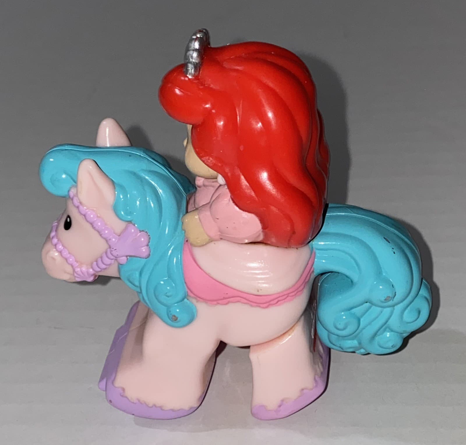 FISHER PRICE Little People Disney Princess Ariel On Pink Klip Klop Horse 3