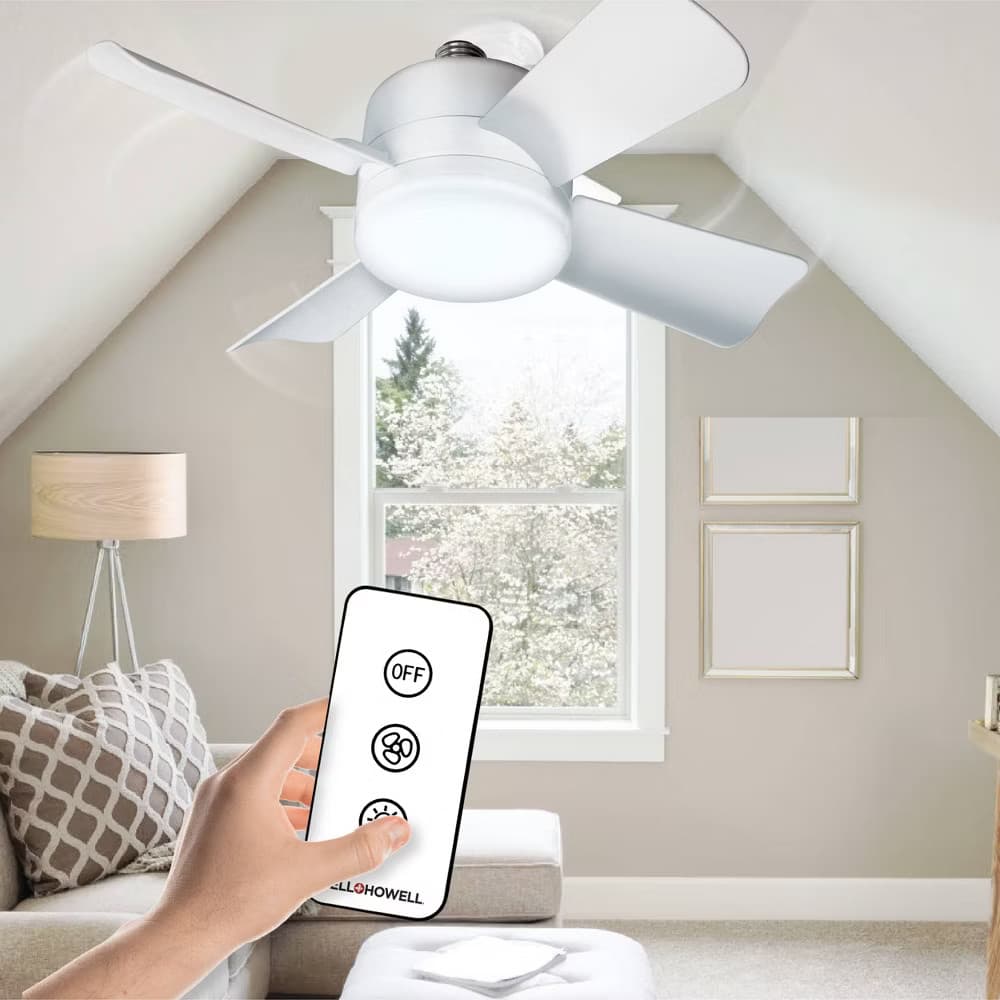Socket Ceiling Fan with Light and Remote Control 1000 Lumens - Bell 4