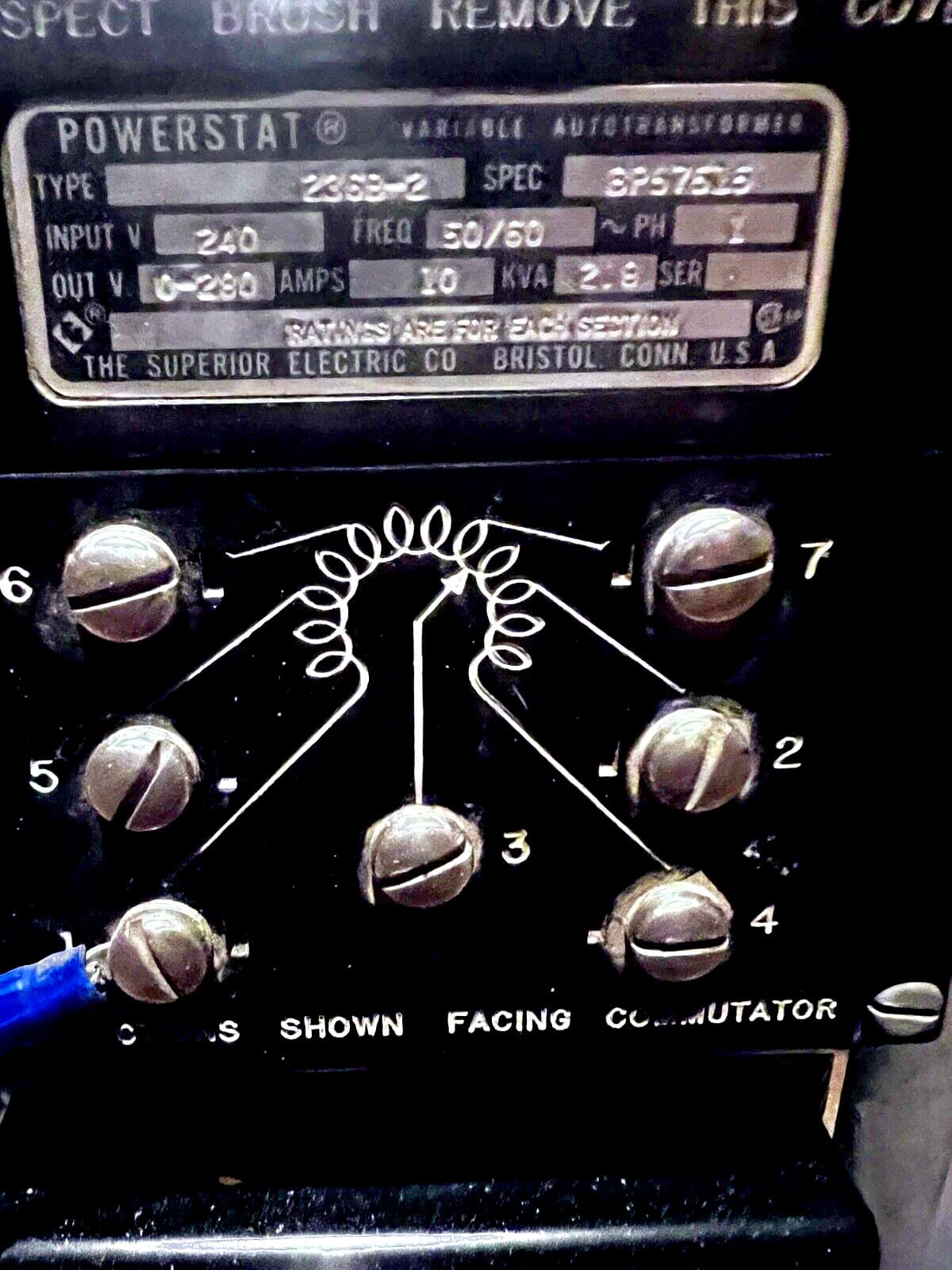 Powerstat 236B-2 Variable Autotransformer 240-volt, 50/60Hz 5