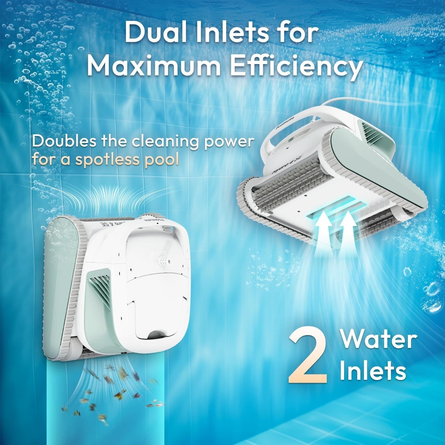 Hydro 4SE Robotic Pool Cleaner, Wired Automatic Vacuum with Wall & Waterline 4