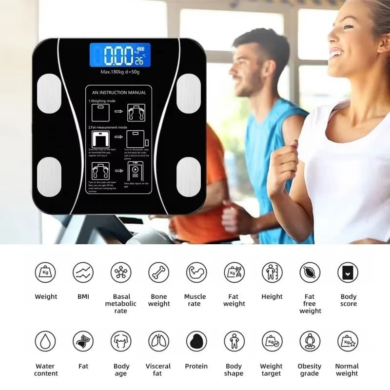 Digital Body Weight Scale with Backlit Display High Precision Bluetooth FatScale 4