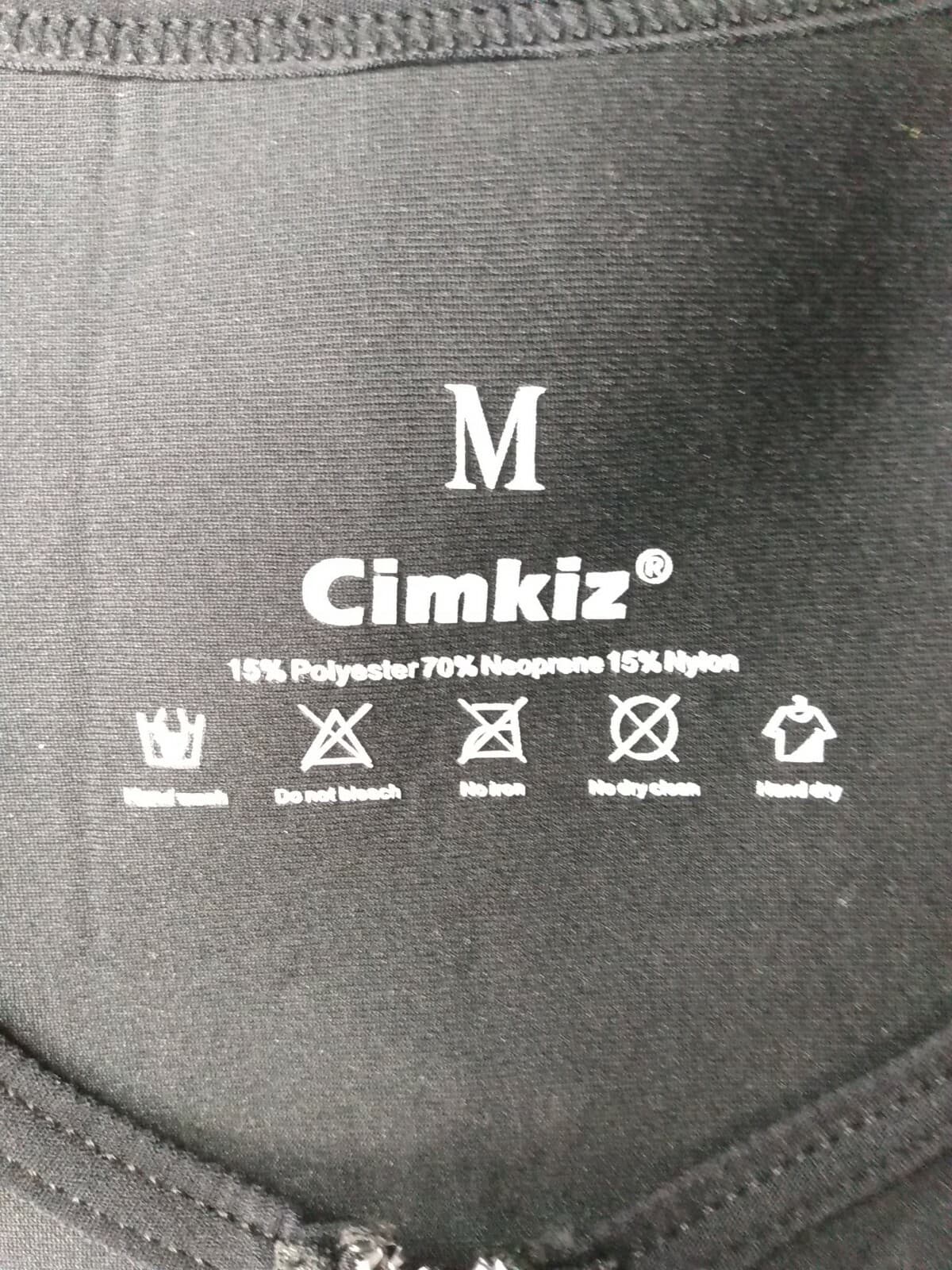 Cimkiz Sauna Vest Mens M Waist Trainer Zipper Neoprene Suit Tank Top Black 5