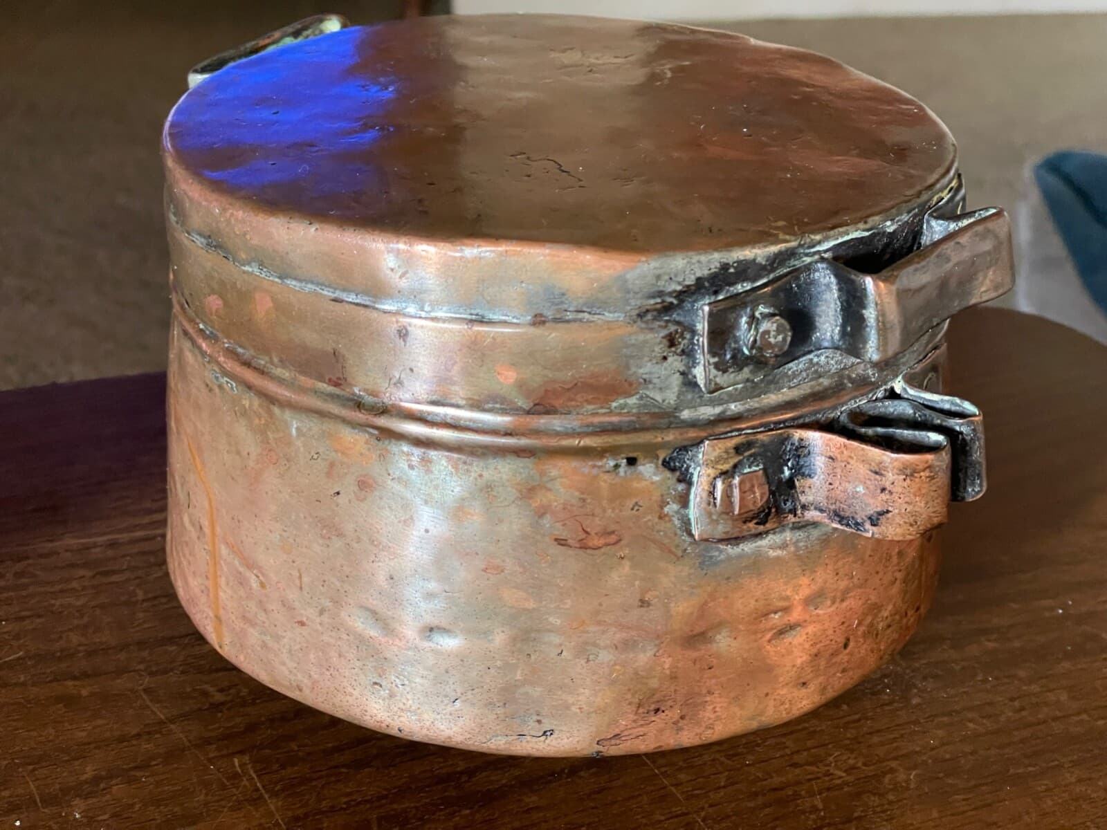 Antique Copper Pots W/lids, Primitive, 19th Century, Tinned Copper Pots (Pair) 2