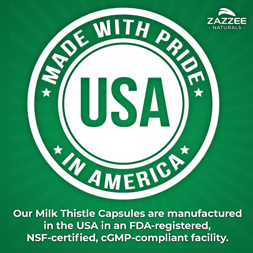 Zazzee Organic Milk Thistle Extract 20,000 mg Strength, 200 Vegan Capsules 5